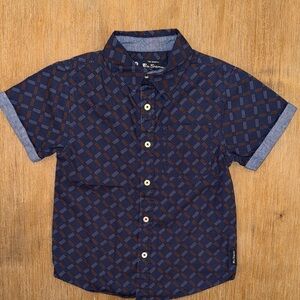 Ben Sherman Navy and Red Patterned Kids Button-Down Shirt